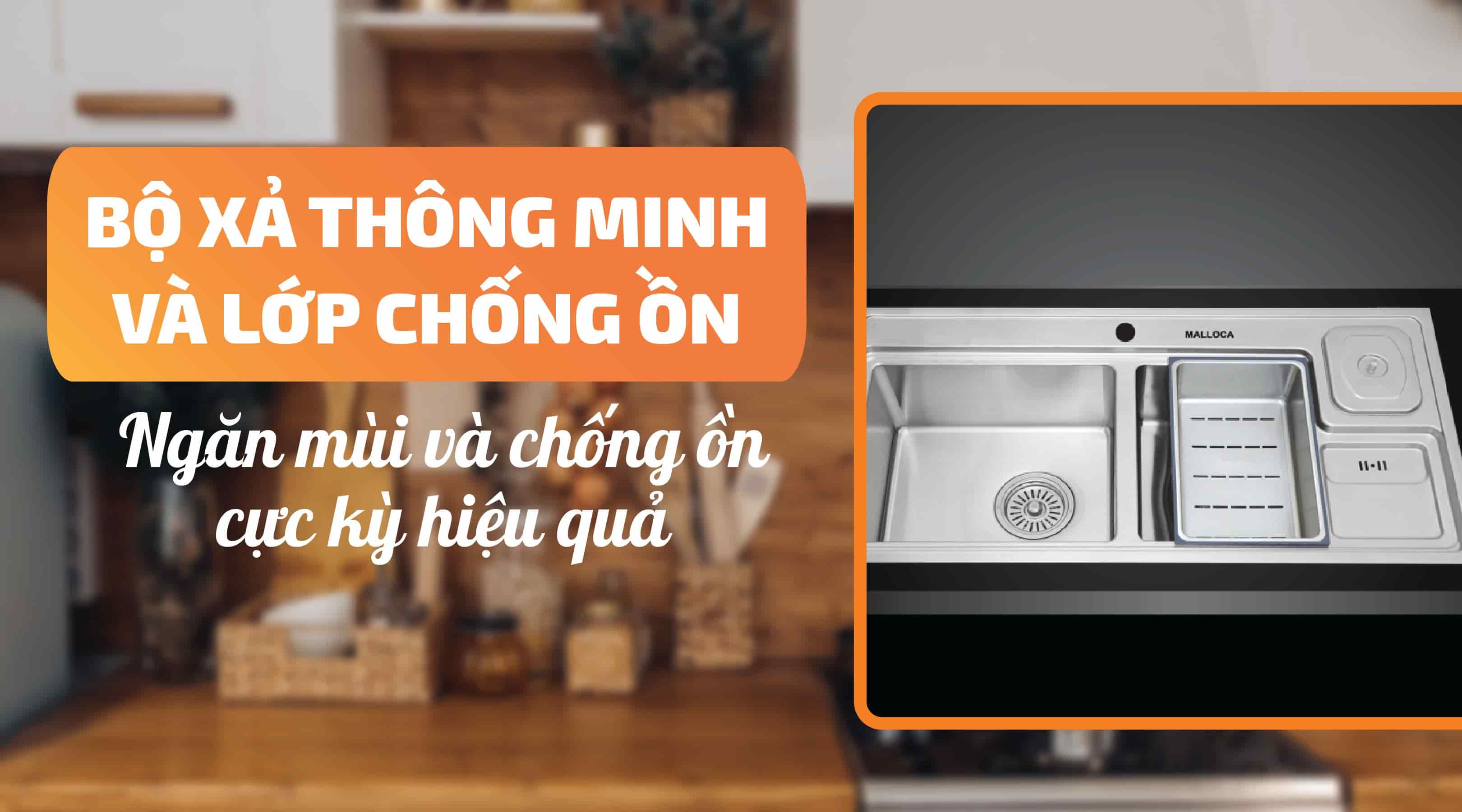 Chậu rửa chén Malloca MS 8804 N - Bộ xả thông minh